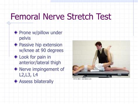 femoral nerve compression test|femoral nerve test side lying.